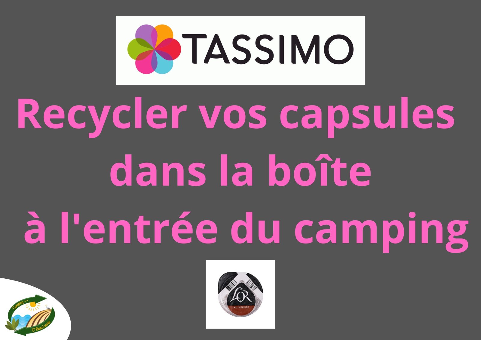 Camping OBeauLaurier recyclage Tassimo