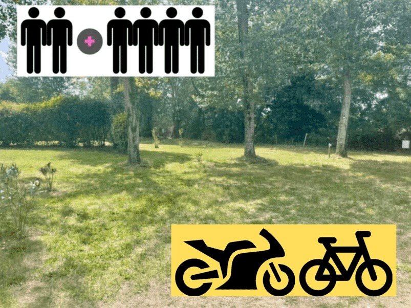 Emplacement cycliste motard